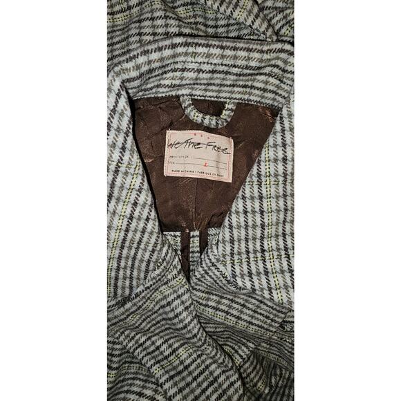 New Free People We The Free Liberty Plaid Duster Jacket $298 LARGE Light Blue - Picture 7 of 7